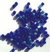 100 4mm Transparent Cobalt AB Cube Beads